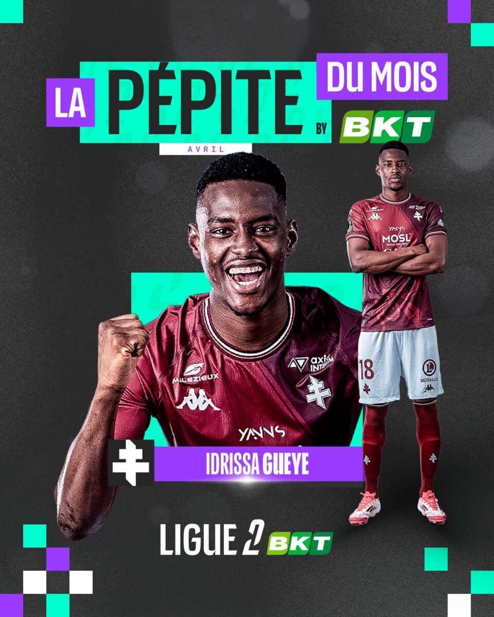 Idrissa Gueye, pépite du mois d'avril en Ligue 2