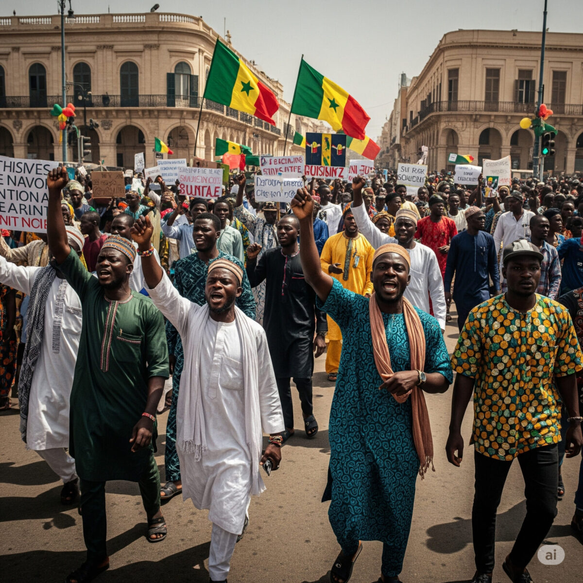 Image d'une révolution populaire générée par IA