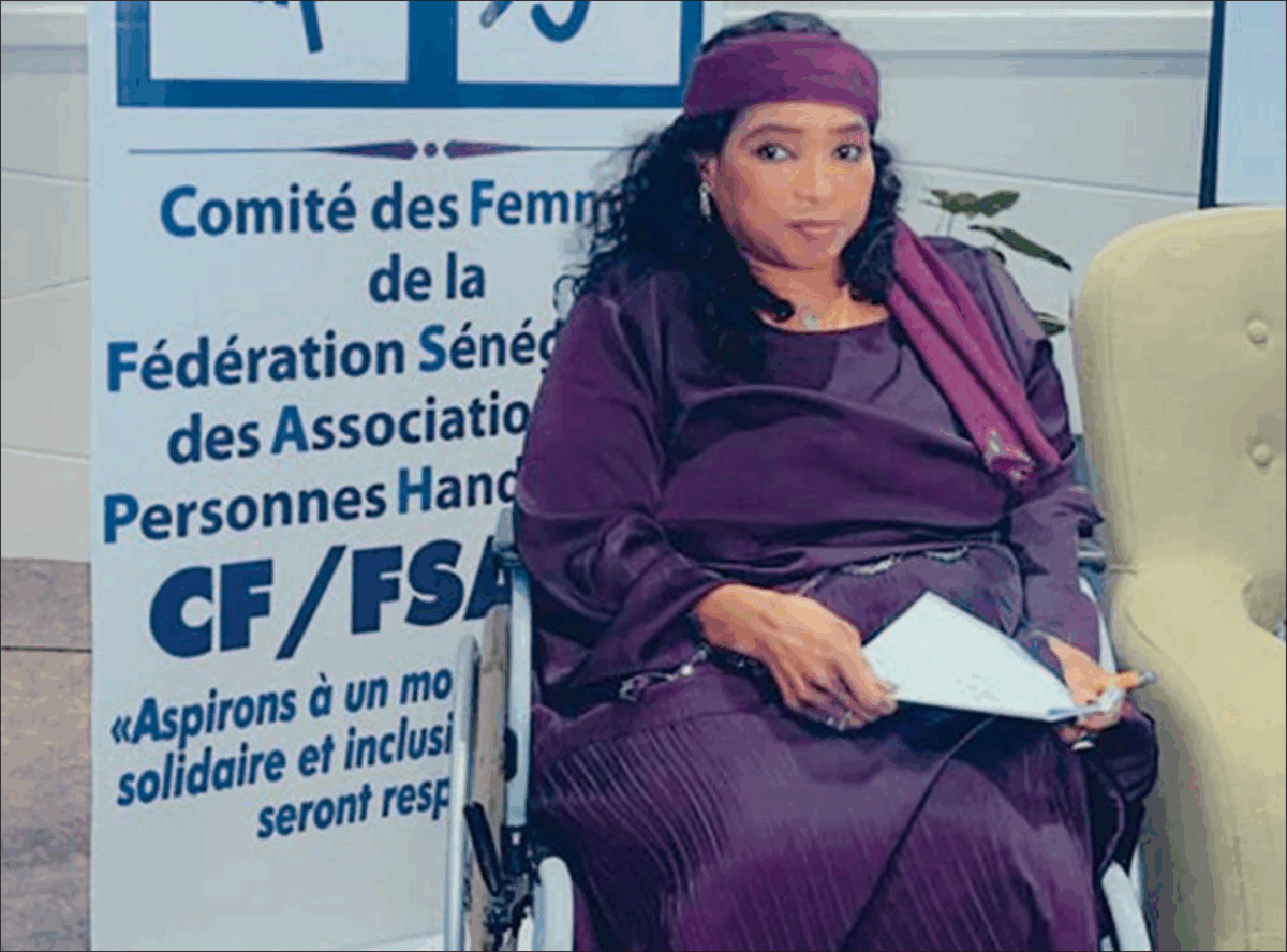Khady Bâ, la présidente de l’Association nationale des femmes vivant avec un handicap au Sénégal (Anfhs)