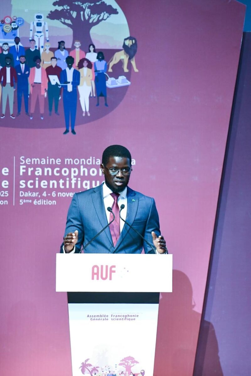 Le Président de la République du Sénégal, Bassirou Diomaye Faye, lors de l'ouverture de la 1çème Assemblée générale de l’Agence universitaire de la Francophonie (AUF) et la 5e Semaine mondiale de la Francophonie scientifique